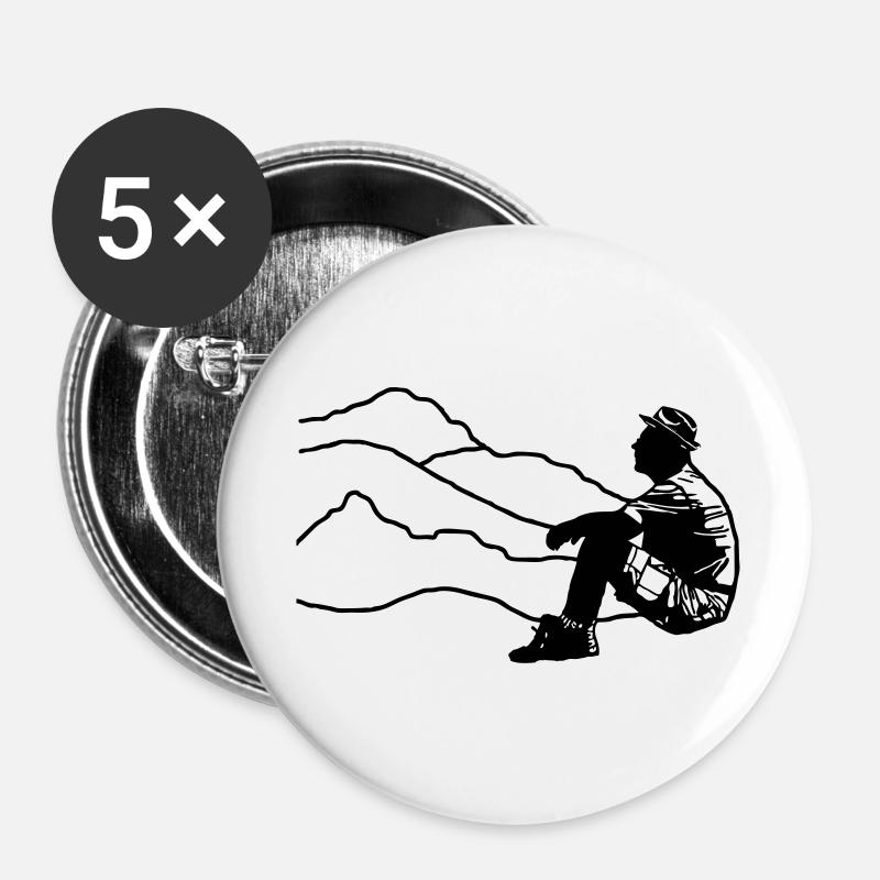 pause randonnée - Buttons large 2.2''/56 mm (5-pack) - white