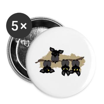 Bat the other way round - Buttons large 2.2''/56 mm (5-pack) - white - Front