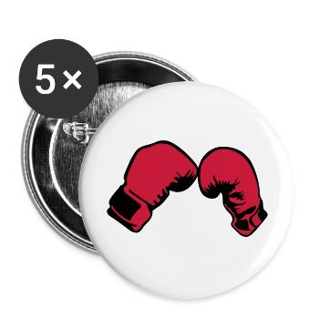 gant boxe boxeur 2503 - Lot de 5 grands badges (56 mm) - blanc - Devant
