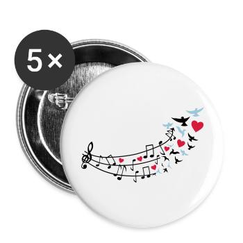 love_music_noten2 - Buttons large 2.2''/56 mm (5-pack) - white - Front