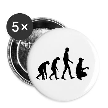 Petanque / Boules / Sport / Spiel - Buttons groß 56 mm (5er Pack) - Weiß - Vorne