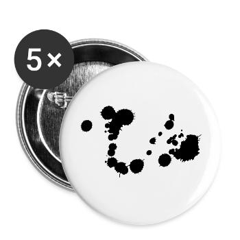 kleckse_01 - Buttons groß 56 mm (5er Pack) - Weiß - Vorne