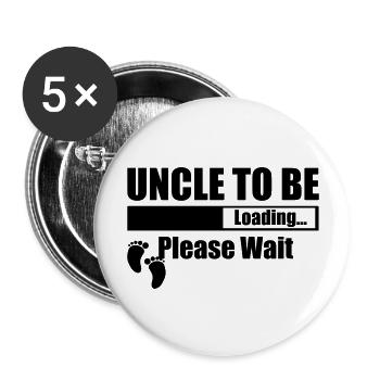 Uncle To Be Loading Please Wait - Buttons large 2.2''/56 mm (5-pack) - white - Front