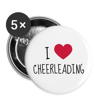 Cheerleader Cheerleading Dance Sport Twirling - Buttons large 2.2''/56 mm (5-pack) - white - Front