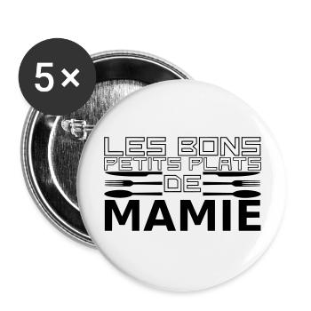 les bons petits plats de mamie - Buttons groß 56 mm (5er Pack) - Weiß - Vorne