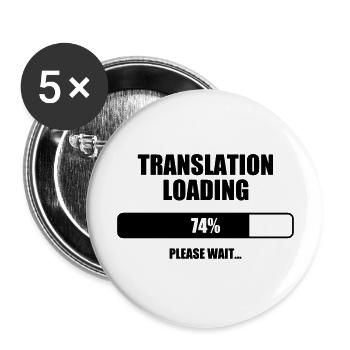 interprète / traducteur / traduction / Métier / - Lot de 5 grands badges (56 mm) - blanc - Devant