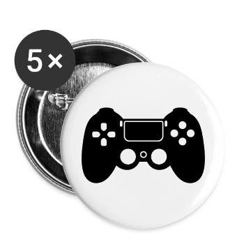 gaming - Lot de 5 grands badges (56 mm) - blanc - Devant