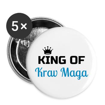 Krav Maga / Krav-Maga / Kampfkunst / Martial Art - Buttons large 2.2''/56 mm (5-pack) - white - Front