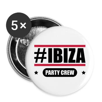 ibiza party crew - Buttons groß 56 mm (5er Pack) - Weiß - Vorne