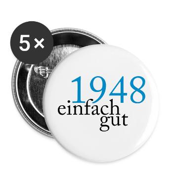 Jahrgang 1948 geboren - Buttons groß 56 mm (5er Pack) - Weiß - Vorne