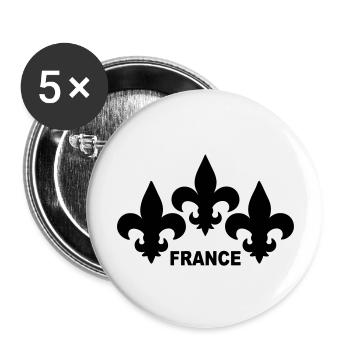 Fleurs de Lys - Lot de 5 grands badges (56 mm) - blanc - Devant