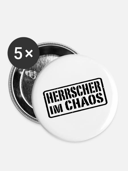 Herrscher im Chaos - Buttons groß 56 mm (5er Pack) - Weiß
