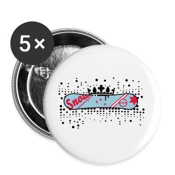 Snowboard with Crown Snowboard King - Buttons large 2.2''/56 mm (5-pack) - white - Front