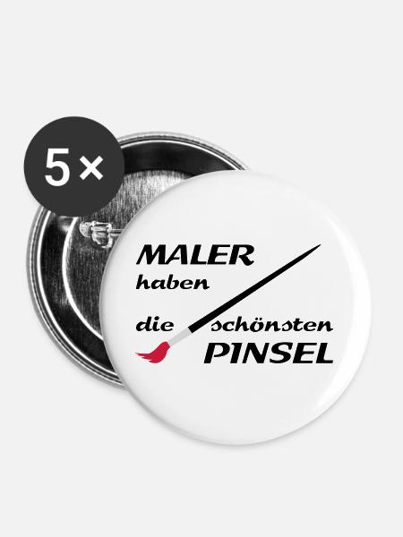 maler handwerker - Buttons groß 56 mm (5er Pack) - Weiß