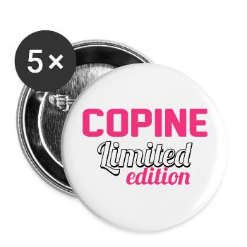Ami / Copain / Copine / Voisin / Nourrice / Geek - Buttons large 2.2''/56 mm (5-pack) - white - Front
