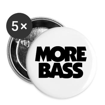 Plus de bassistes bassistes - Lot de 5 grands badges (56 mm) - blanc - Devant