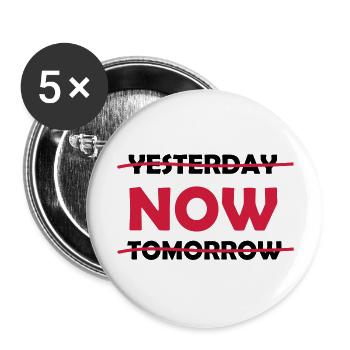 yesterday_now_tomorrow_1 - Buttons groß 56 mm (5er Pack) - Weiß - Vorne