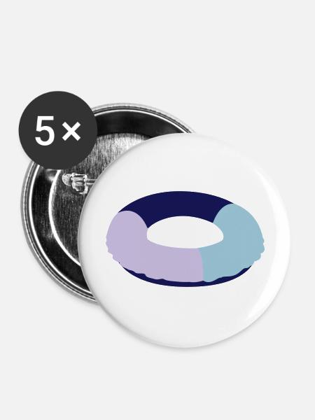 schwimmring - Buttons groß 56 mm (5er Pack) - Weiß