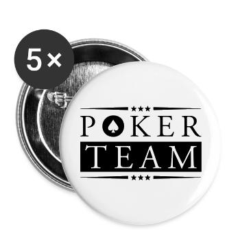 poker team - Buttons groß 56 mm (5er Pack) - Weiß - Vorne