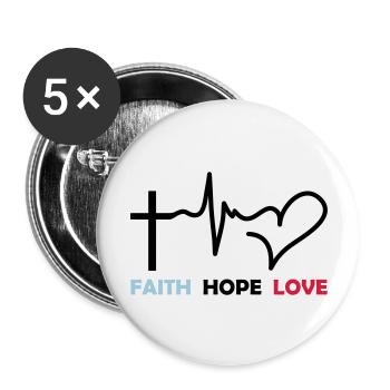 faith_hope_love_2 - Lot de 5 grands badges (56 mm) - blanc - Devant
