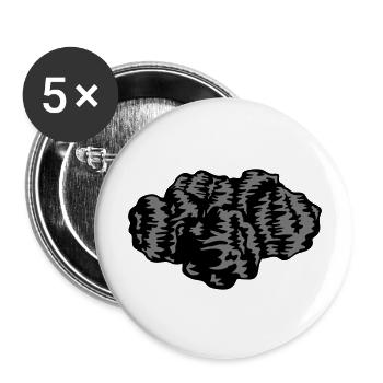 Viele Kohle Stuecke - Buttons groß 56 mm (5er Pack) - Weiß - Vorne