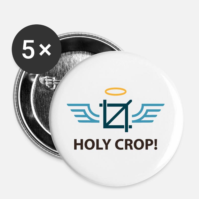 Holy Crop - Buttons large 2.2''/56 mm (5-pack) - white
