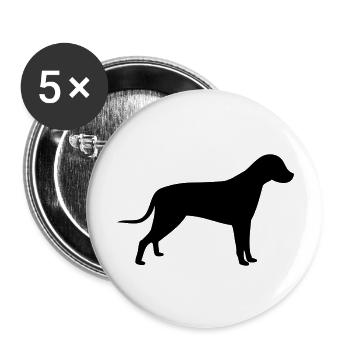 conception d'impression de silhouette de chien - Lot de 5 grands badges (56 mm) - blanc - Devant
