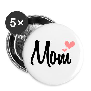 Mom - Buttons groß 56 mm (5er Pack) - Weiß - Vorne