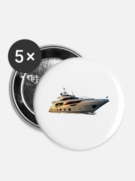 Yacht - Buttons groß 56 mm (5er Pack) - Weiß