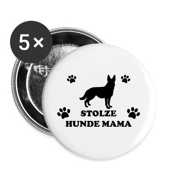 Chiens fiers maman chien amour chien cadeau amour - Lot de 5 grands badges (56 mm) - blanc - Devant