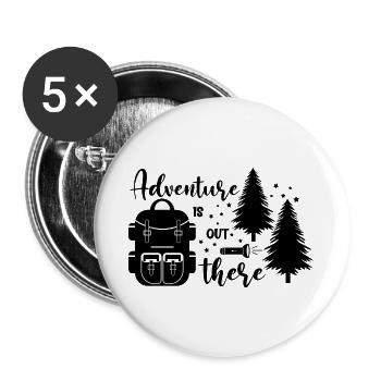 The adventure is here - Buttons large 2.2''/56 mm (5-pack) - white - Front