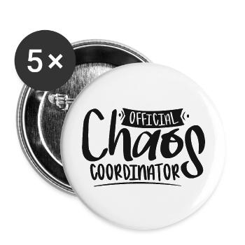 Official Chaos Coordinator - Buttons large 2.2''/56 mm (5-pack) - white - Front