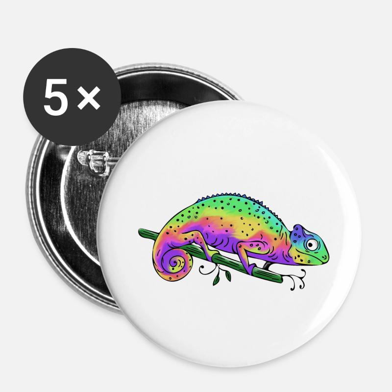 Chameleon - Buttons large 2.2''/56 mm (5-pack) - white