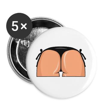fesse fesses cul popotin sexy bikini fille femme - Lot de 5 grands badges (56 mm) - blanc - Devant
