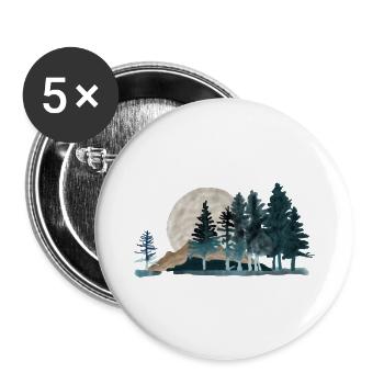 Watercolor landscape mountains - Buttons large 2.2''/56 mm (5-pack) - white - Front