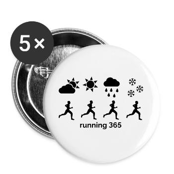 Running 365 - Buttons groß 56 mm (5er Pack) - Weiß - Vorne