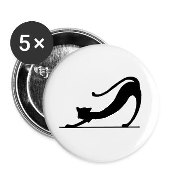 Black cat silhouette - Buttons large 2.2''/56 mm (5-pack) - white - Front