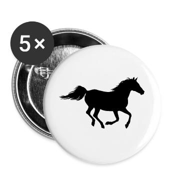 Shagya Arabian Gallop Horse Love - Buttons large 2.2''/56 mm (5-pack) - white - Front