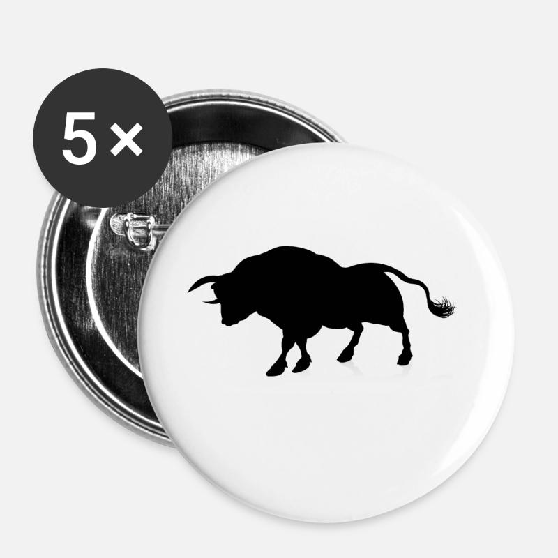 Rindfleisch - Buttons groß 56 mm (5er Pack) - Weiß