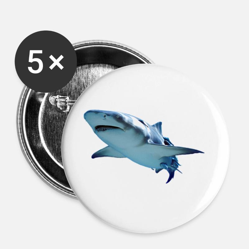shark - Buttons large 2.2''/56 mm (5-pack) - white