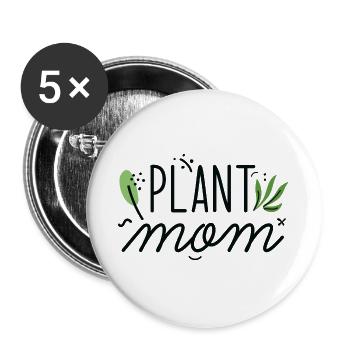 Plant Mom - Buttons large 2.2''/56 mm (5-pack) - white - Front
