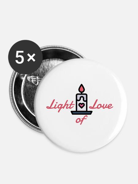Light of Love - Buttons groß 56 mm (5er Pack) - Weiß