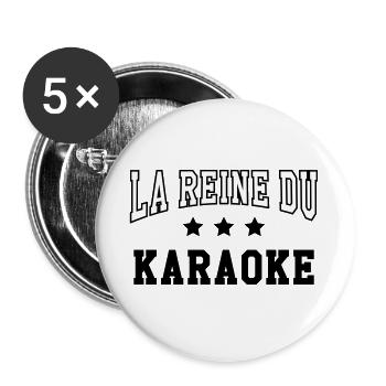La Reine du Karaoké - Lot de 5 grands badges (56 mm) - blanc - Devant