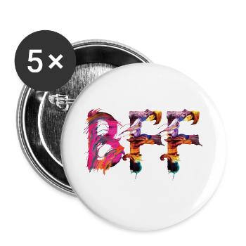 BFF, Best friends forever, abstract, font,colorful - Buttons groß 56 mm (5er Pack) - Weiß - Vorne