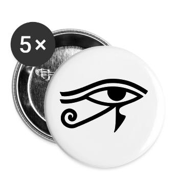 Horusauge Auge des Horus ägyptische Hieroglyphe - Buttons groß 56 mm (5er Pack) - Weiß - Vorne