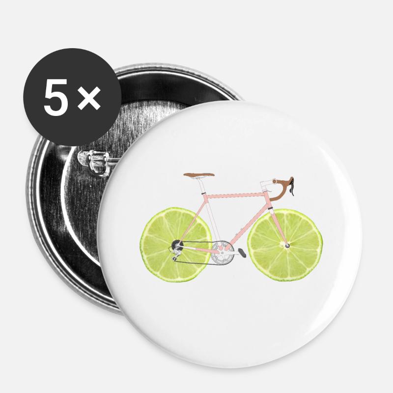 Road bike with fruit wheels - Buttons large 2.2''/56 mm (5-pack) - white