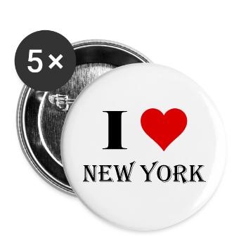 I Love New York - Buttons groß 56 mm (5er Pack) - Weiß - Vorne