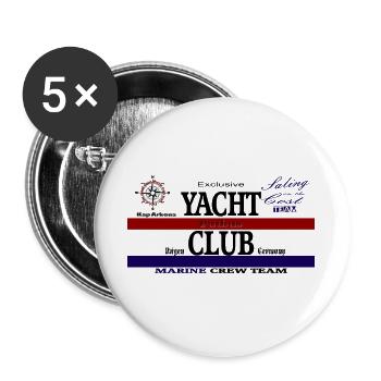 Kap Arkona Yacht Club-Design - Buttons groß 56 mm (5er Pack) - Weiß - Vorne