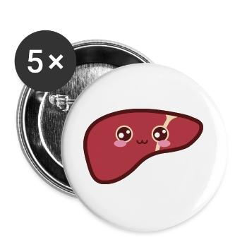 Liver Sweet Kawaii - Buttons large 2.2''/56 mm (5-pack) - white - Front