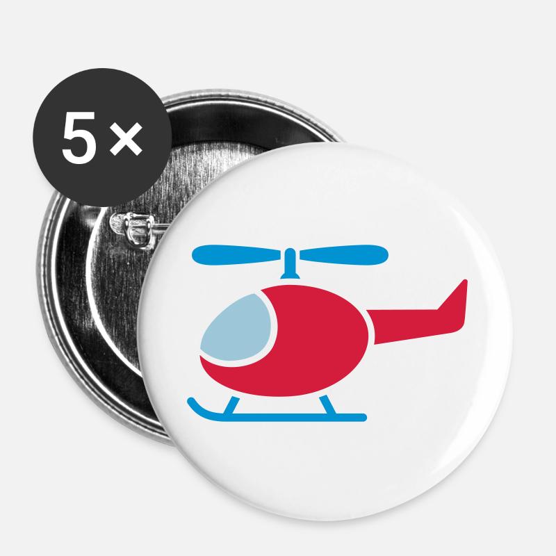 Helicopter Helicopter - Buttons large 2.2''/56 mm (5-pack) - white